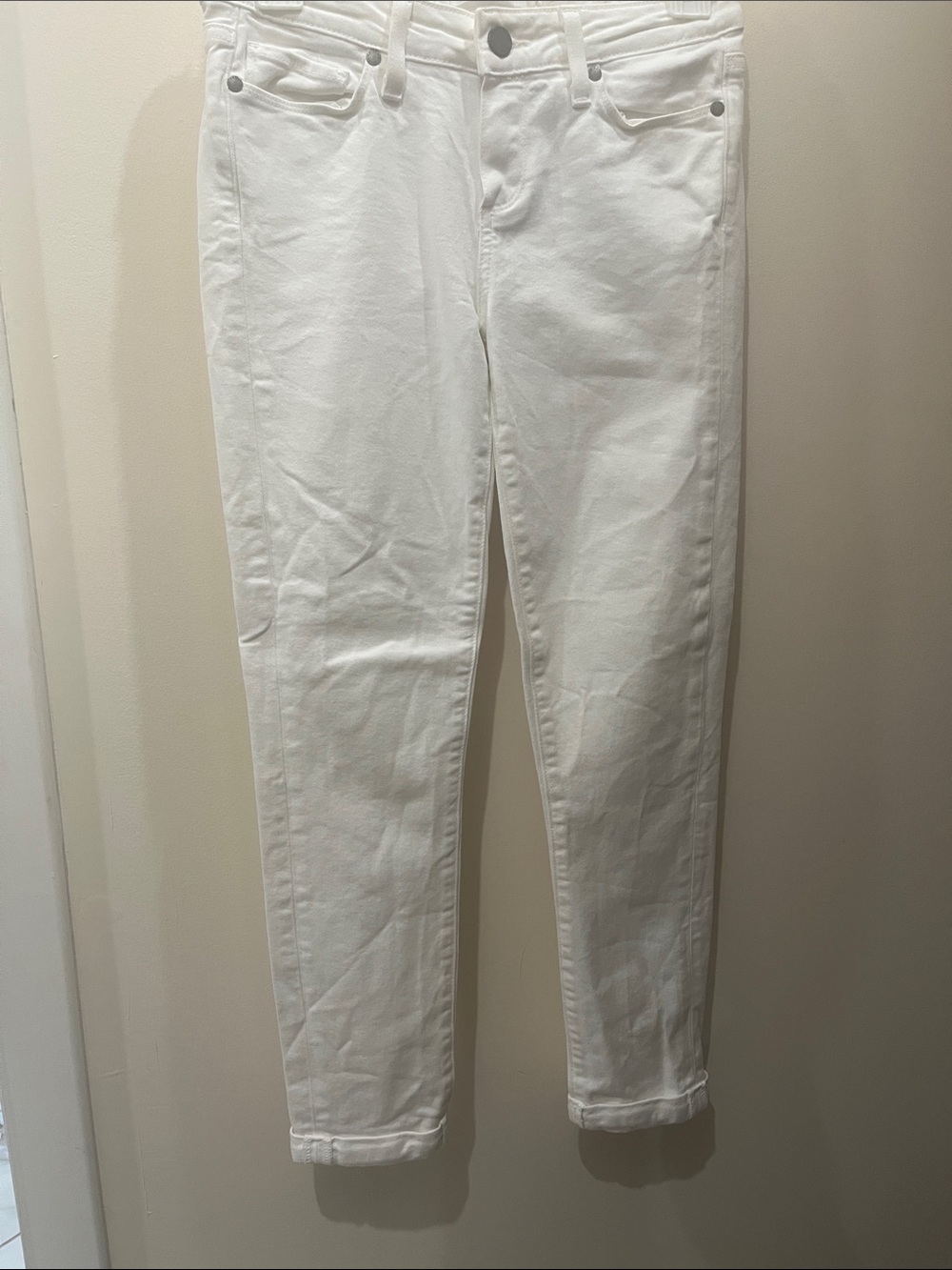 PAIGE White Cropped Straight-Leg Jeans